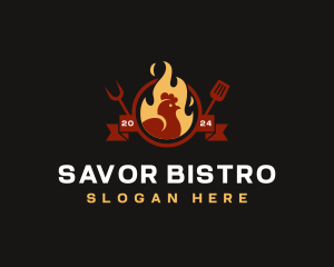 Flame Chicken Roast logo design