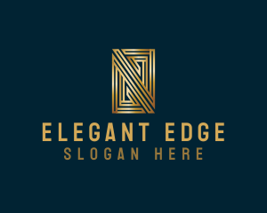 Elegant Maze Rectangle Letter N logo