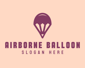 Flying Pencil Balloon logo design