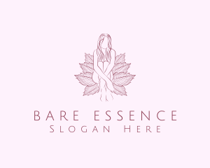 Organic Feminine Leaves  logo design