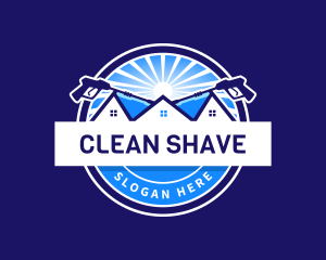 Pressure Washer Cleaning House logo design