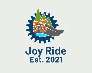 Multicolor Biking Emblem logo design