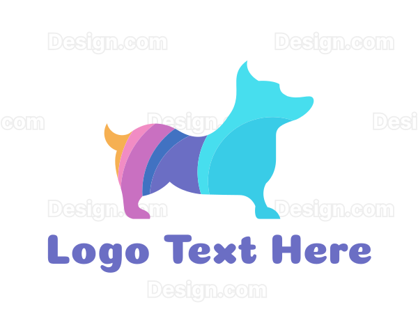 Colorful Corgi Dog Logo