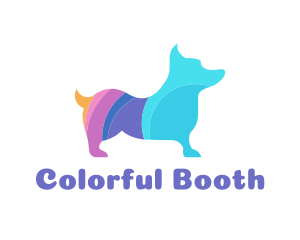 Colorful Corgi Dog logo design