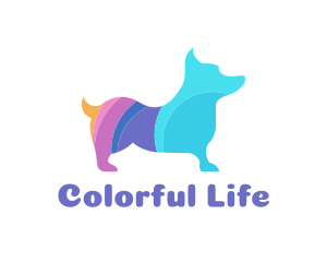 Colorful Corgi Dog logo design