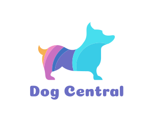 Colorful Corgi Dog logo design