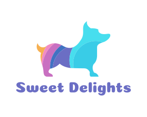 Colorful Corgi Dog logo