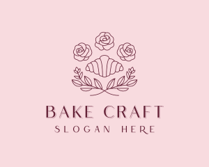 Rose Croissant Patisserie logo design