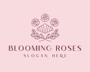 Rose Croissant Patisserie logo design