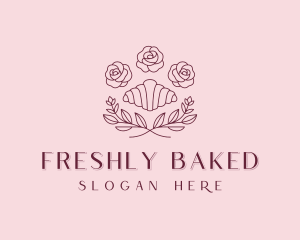 Rose Croissant Patisserie logo design