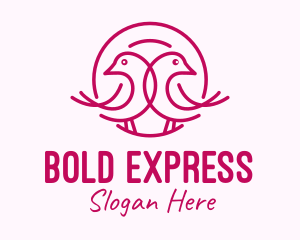 Pink Monoline Lovebird  logo design