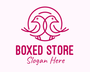 Pink Monoline Lovebird  logo design