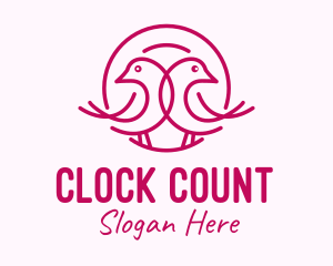 Pink Monoline Lovebird  logo design