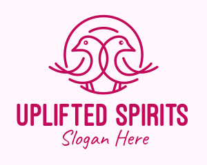 Pink Monoline Lovebird  logo design