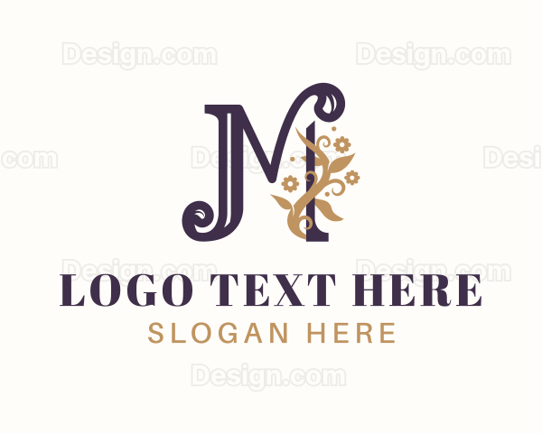 Elegant Floral Letter M Logo