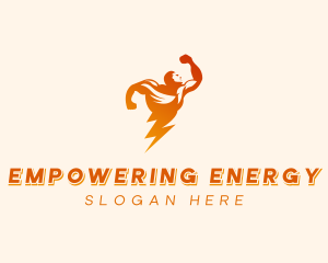 Power Bolt Human logo design