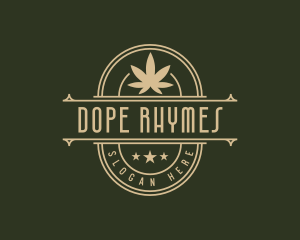 Elegant Cannabis Badge logo design