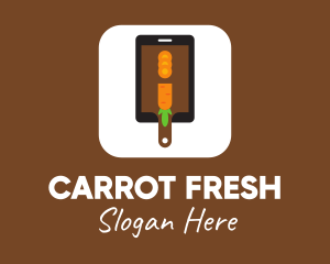 Carrot Chopping Board App logo design