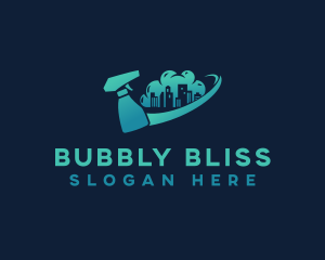 Bubble Building Cleaning logo design