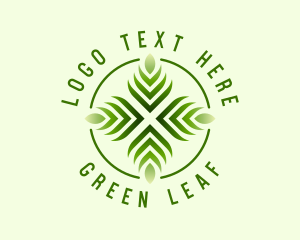 Abstract Green Leaf logo design