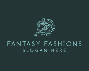 Woman Mermaid Fantasy logo design