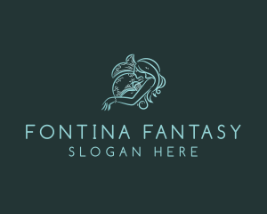 Woman Mermaid Fantasy logo design