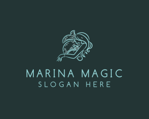 Woman Mermaid Fantasy logo design