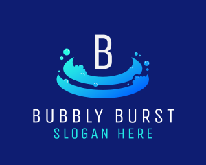 Clean Bubble Wash logo design