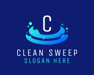 Clean Bubble Wash logo design