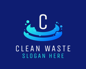 Clean Bubble Wash logo design