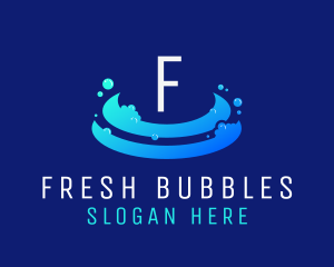 Clean Bubble Wash logo design