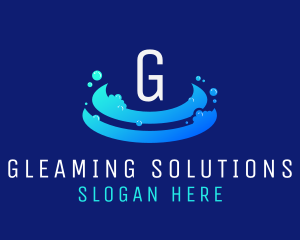 Clean Bubble Wash logo design