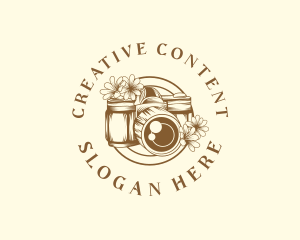 Retro Floral Camera logo design