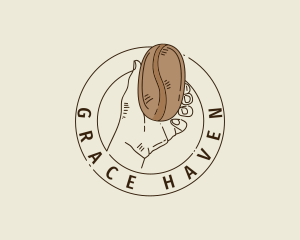 Coffee Bean Hand logo