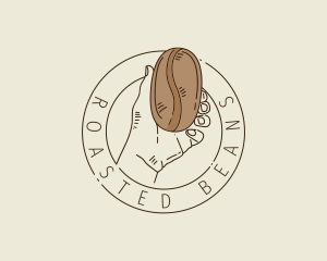 Coffee Bean Hand logo design