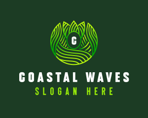 Wellness Leaf Waves logo design