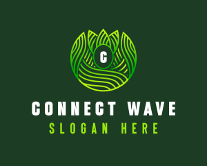 Wellness Leaf Waves logo design