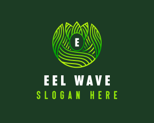 Wellness Leaf Waves logo design