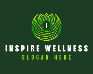 Wellness Leaf Waves logo design