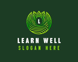 Wellness Leaf Waves logo design