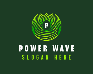 Wellness Leaf Waves logo design