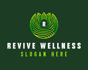 Wellness Leaf Waves logo design