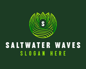 Wellness Leaf Waves logo design