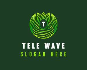 Wellness Leaf Waves logo design