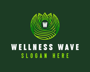 Wellness Leaf Waves logo design