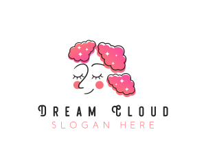 Cloud Hair Woman logo design