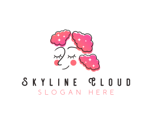 Cloud Hair Woman logo design