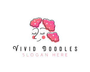 Cloud Hair Woman logo design