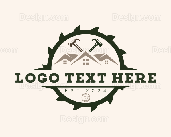 Carpentry Roof Hammer Logo