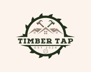 Carpentry Roof Hammer logo design